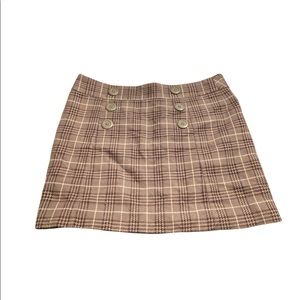 Gap Vintage Wool Mini Skirt Womens Size 10 Plaid Button Front